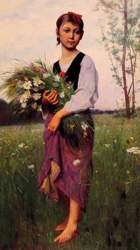 Francois Alfred Delobbe : The Flower Picker